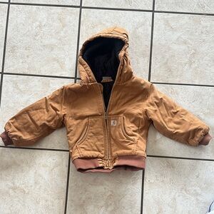 Carhartt Tan Hooded Jacket with Ribbed Cuffs
